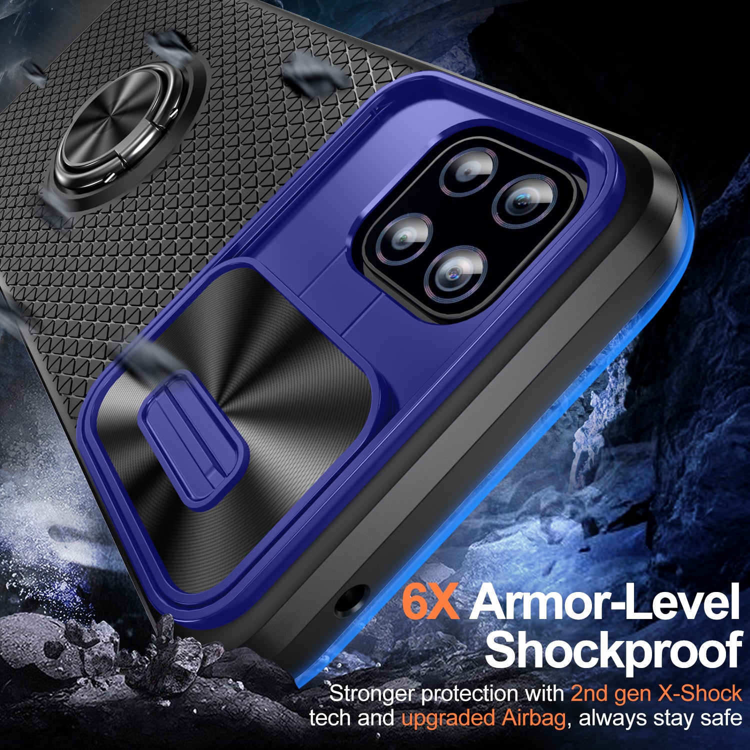 For Samsung Galaxy A22 5G (EU Version) Ring Kickstand PC TPU Phone Case Slide Camera Lid Shockproof Cover For Samsung Galaxy A22 5G (EU Version) Ring Kickstand PC TPU Phone Case Slide Camera Lid Shockproof Cover